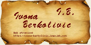 Ivona Berkolivić vizit kartica